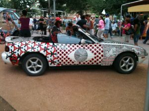 car decorated with optical illusuions